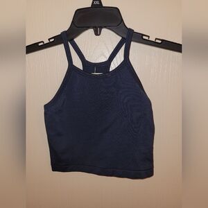 All In Motion Girls Cropped Tank Top Navy Blue Size S 6/7 NWT